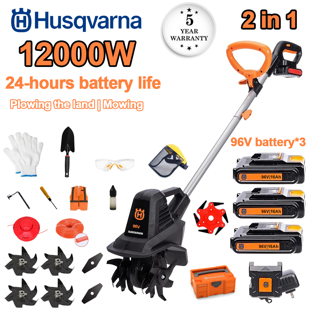 (24hodinová výdrž baterie) 12 000W pluh + 96V lithiová baterie * 2 + rychlonabíječka * 1 + lopata * 1 + rovná hlava nože * 2 + list pluhu * 4 + pilový list ze slitiny * 1 + řezací nůž * 1 + řezací lano * 1 + skříňka na nářadí * 1 + různé příslušenství